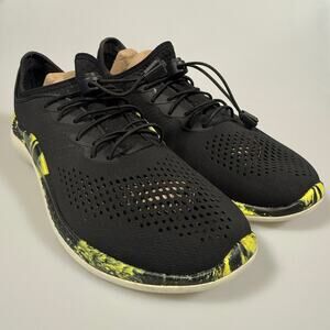 Crocs LiteRide Sneakers Black Yellow Size 10 Comfort Slip On Athletic